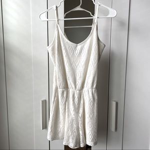 White Crochet-Inspired Romper